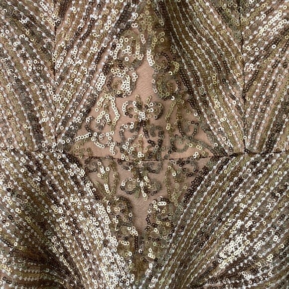 Dress the Population New! Sarah Sequin Lace Strapless Fit&Flare Dress Platinum - Picture 5 of 16